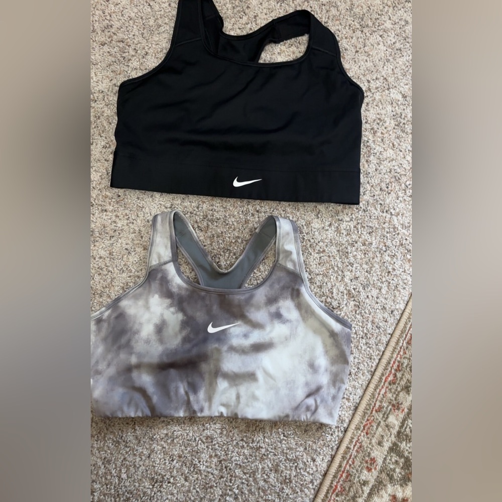 Nike Women's Black and Gray Sports Bra bundle. Non padded.